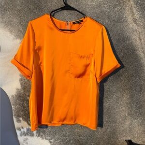Large Orange Short Sleeve Blouse